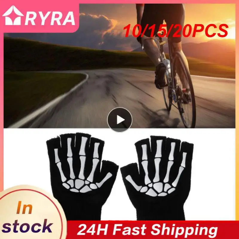 

10/15/20PCS Popular Mittens Knitted Soft Outdoor Riding Gloves Durable Half Finger Gloves For Cycling Hiking Wear-resistant
