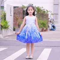 girls dress summer elsa princess frozen tank top dress girl dress dresses for girls 6 and 7 years old cotton cute