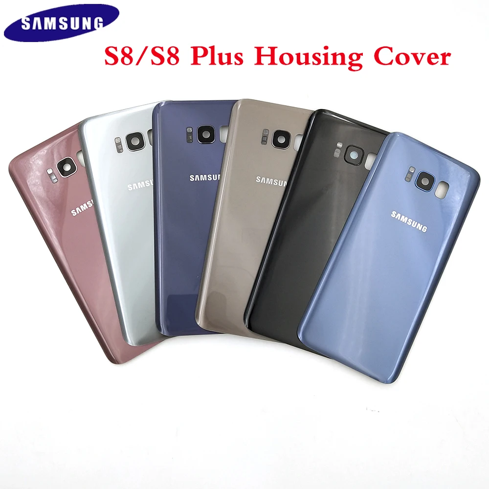 

Original Samsung Galaxy S8 G950 SM-G950F G950FD S8 Plus S8+ G955 SM-G955F G955FD Glass Back Battery Housing Cover + Camera Lens