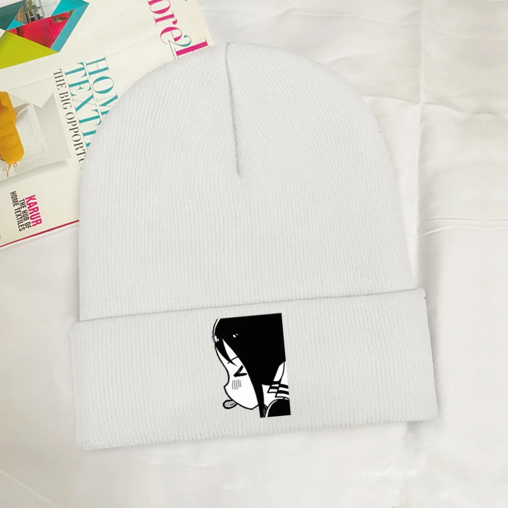 

Cute Tongue Skullies Beanie Kaguya Sama Love Is War Anime Knitted Bonnet Girls Boys Warm Caps Camping Soft Brimless Elastic Hats
