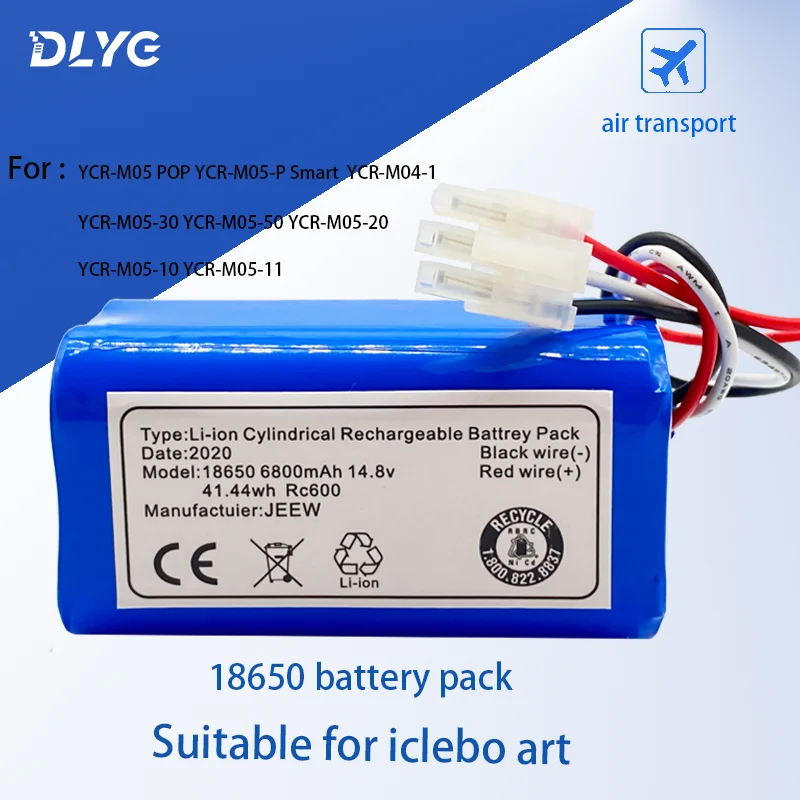 14.8v 2800-6800mah Li-ion Battery for Iclebo Art YCR-M05 Pop YCR-M05-P Smart YCR-M04-1 YCR-M05-10 YCR-M05-30 YCR-M05-50
