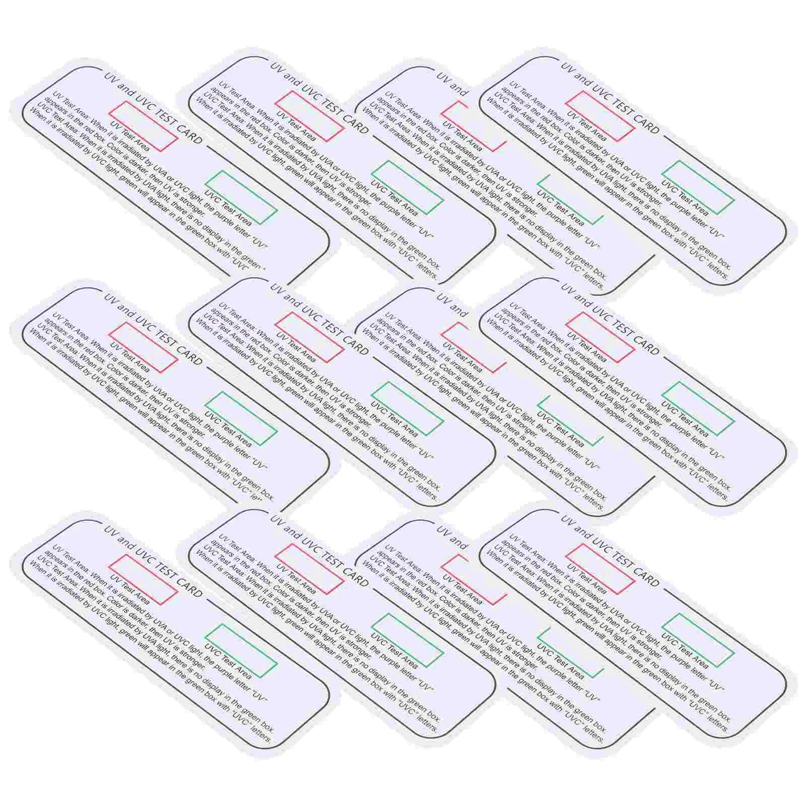 

20 Pcs UV Test Card Light Indicator Cards Box Effect Strips White Pvc UVC