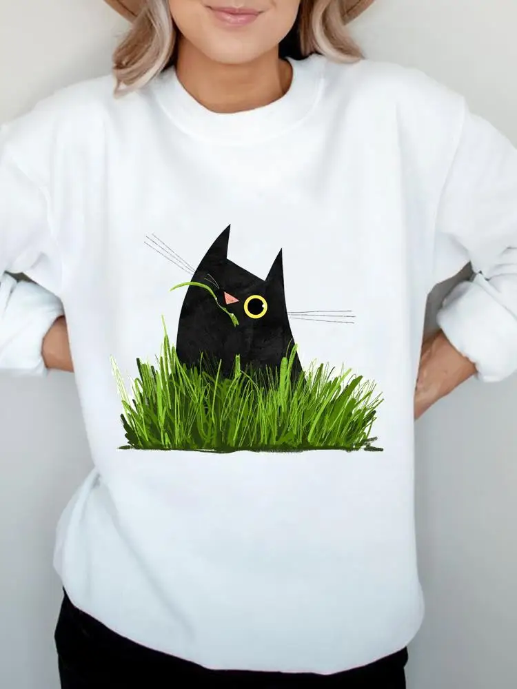 

Watercolor Cat Funny Pet Sweatshirts Fashion Female Women Clothing Casual Print Autumn Spring Long Sleeve Graphic Pullovers
