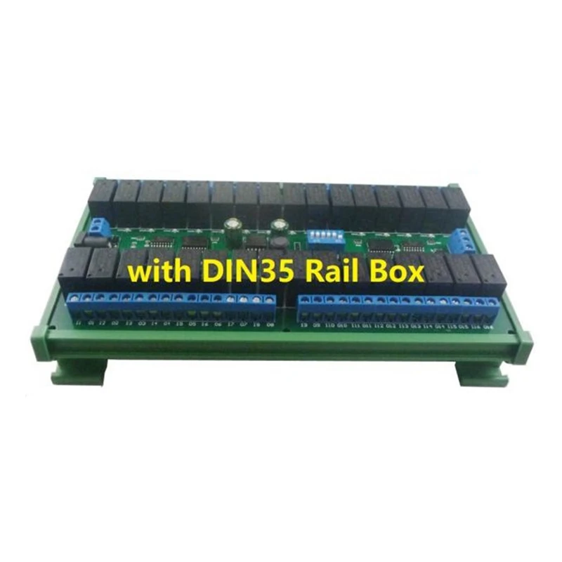32Ch Modbus RTU RS485 Relay Switch Board UART Serial Port Module DIN Rail Box PLC Expanding Board, R421C32 images - 6