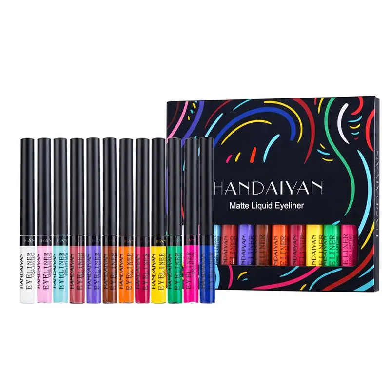

Liquid Eyeliner Eyeliner Pen Waterproof Eyeliner Colorful Liquid Eyeliner Color Gel Eyeliner Set Of 12 Colors