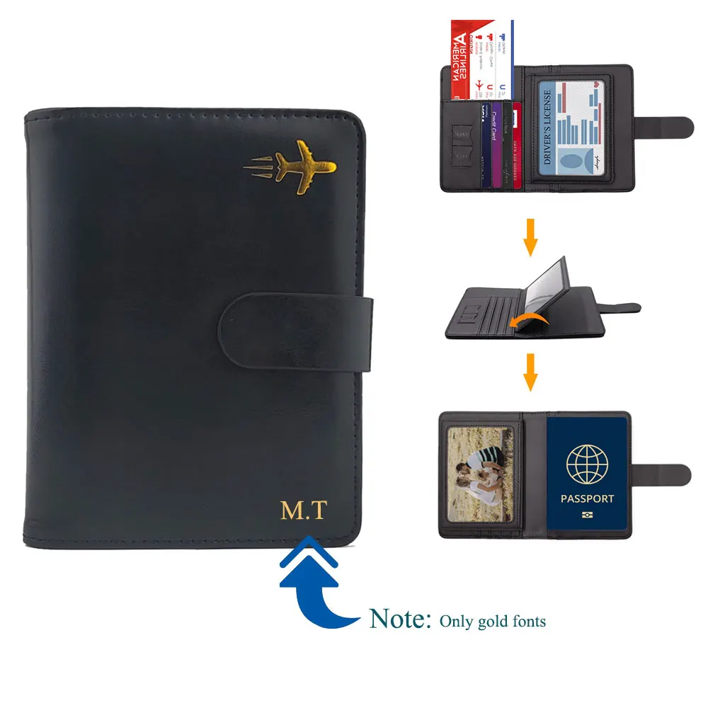 Индивидуальный кожаный держатель для паспорта премиум-класса Обложка чехол