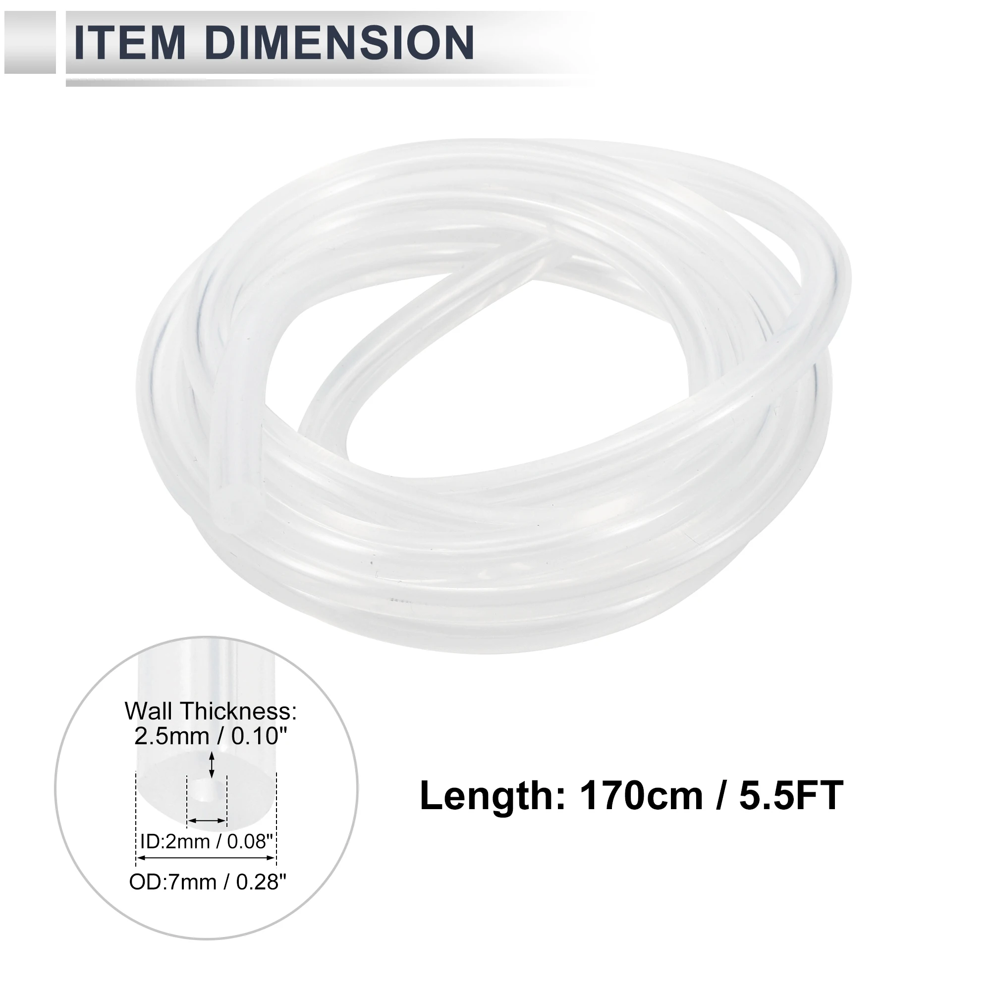 UXCELL 1 7 м длинный силиконовый шланг для вакуумного шланга 2/3/4/5/6/8/10/12/14/16/18/20 мм ID