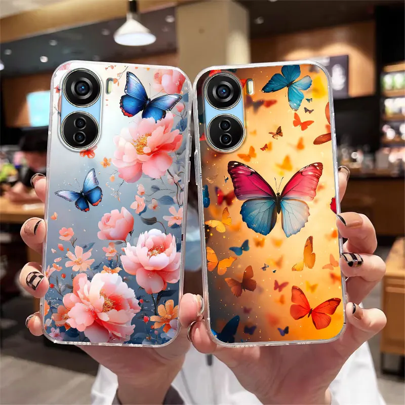 Фото Чехол для телефона ZTE Axon 40 SE 40 Lite, мягкий силиконовый прозрачный защитный чехол с принтом для ZTE Axon 70 50 Lite, противоударный чехол №2