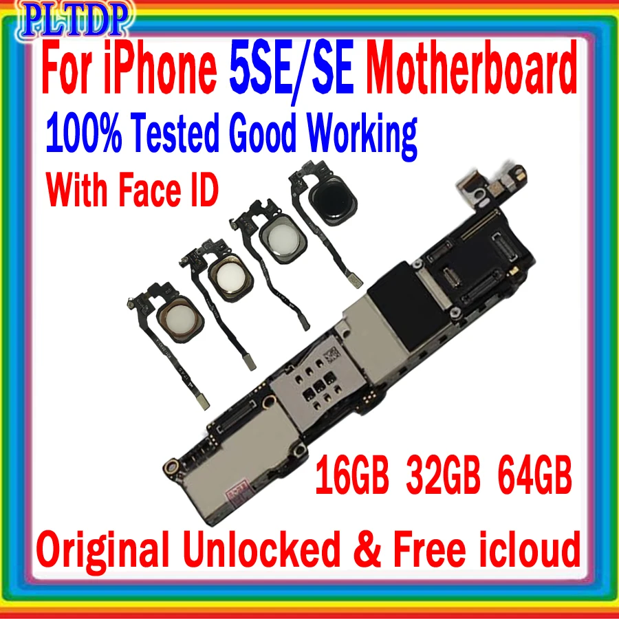 

Free Shipping For IPhone 5SE Motherboard Clean Icloud Original Unlocked Logic Board Full Chips 100% Tested Mainboard Good Workin