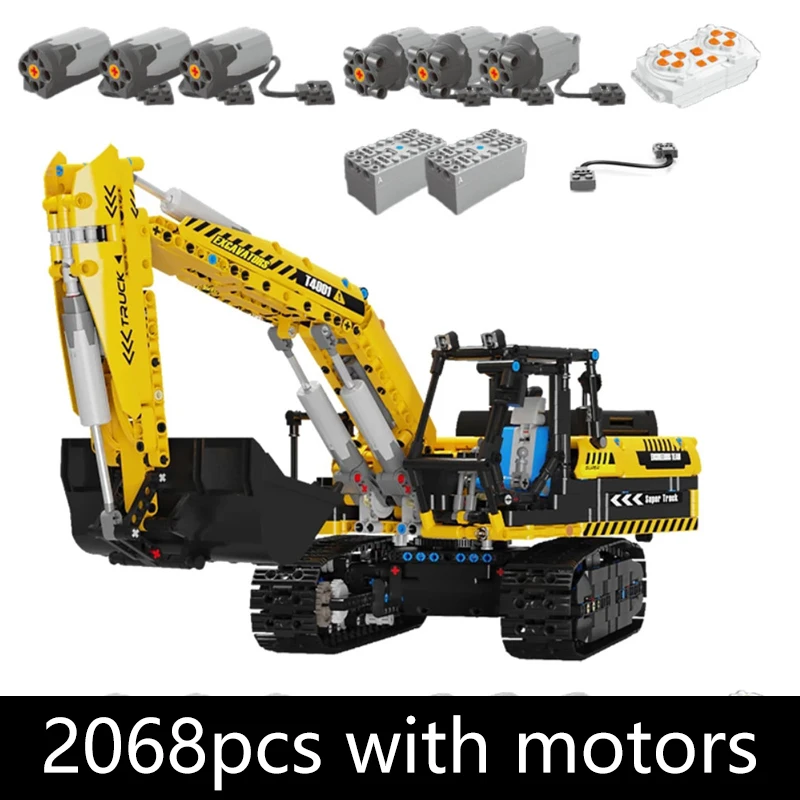 

Креативный эксперт T4001 Rc Инженерная машина экскаватор кран погрузчик грузовики Moc игрушки модульная технология модель строительные блоки к...