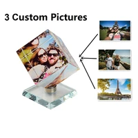custom photo frames personalized crystal picture frame rotating rubiks cube keepsake gift for women men baby