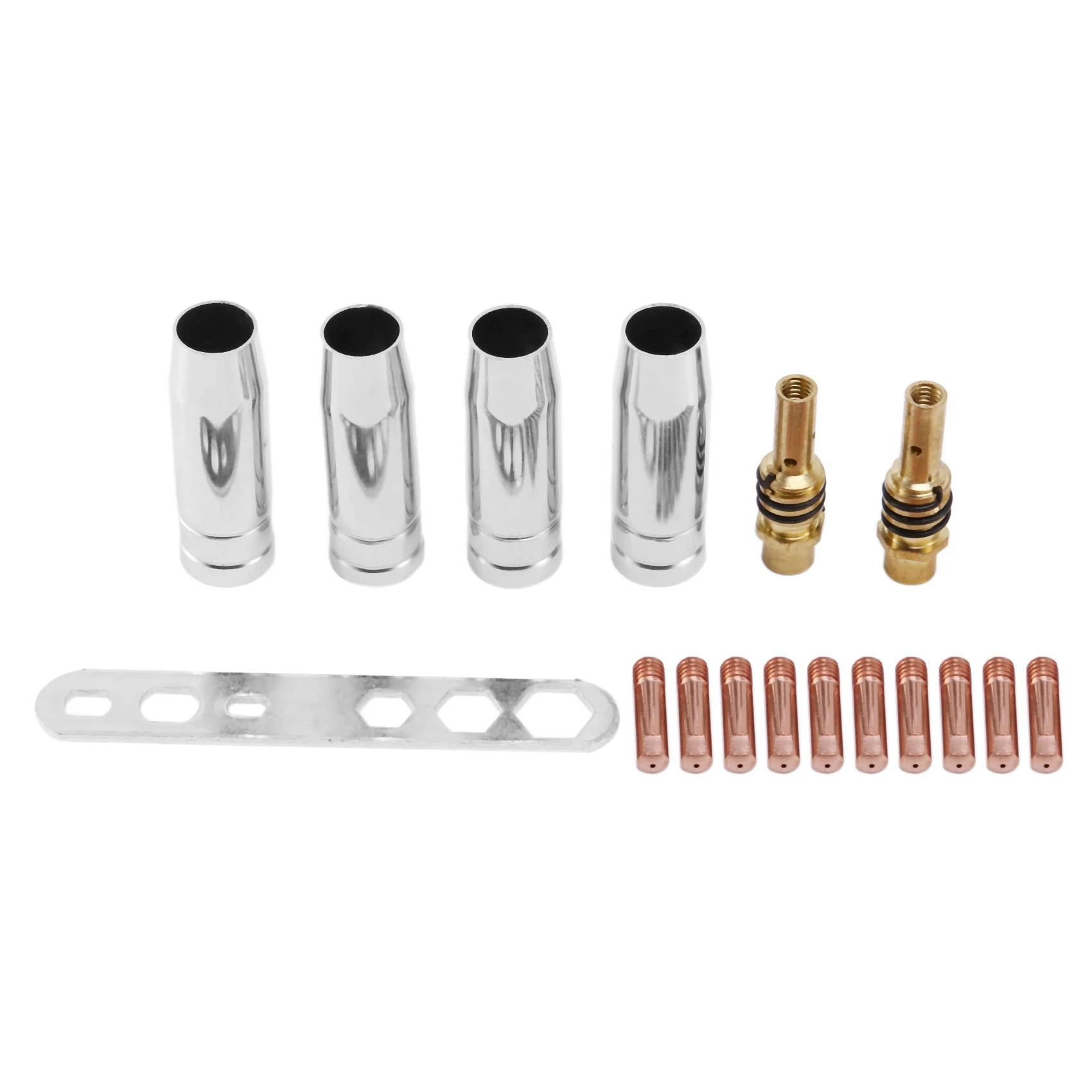 

Комплект наконечников для сварки 15Ak Mig/Mag, 17 шт./комплект, контактные наконечники 0,8x25 мм M6, комплект держателей для газового соединителя