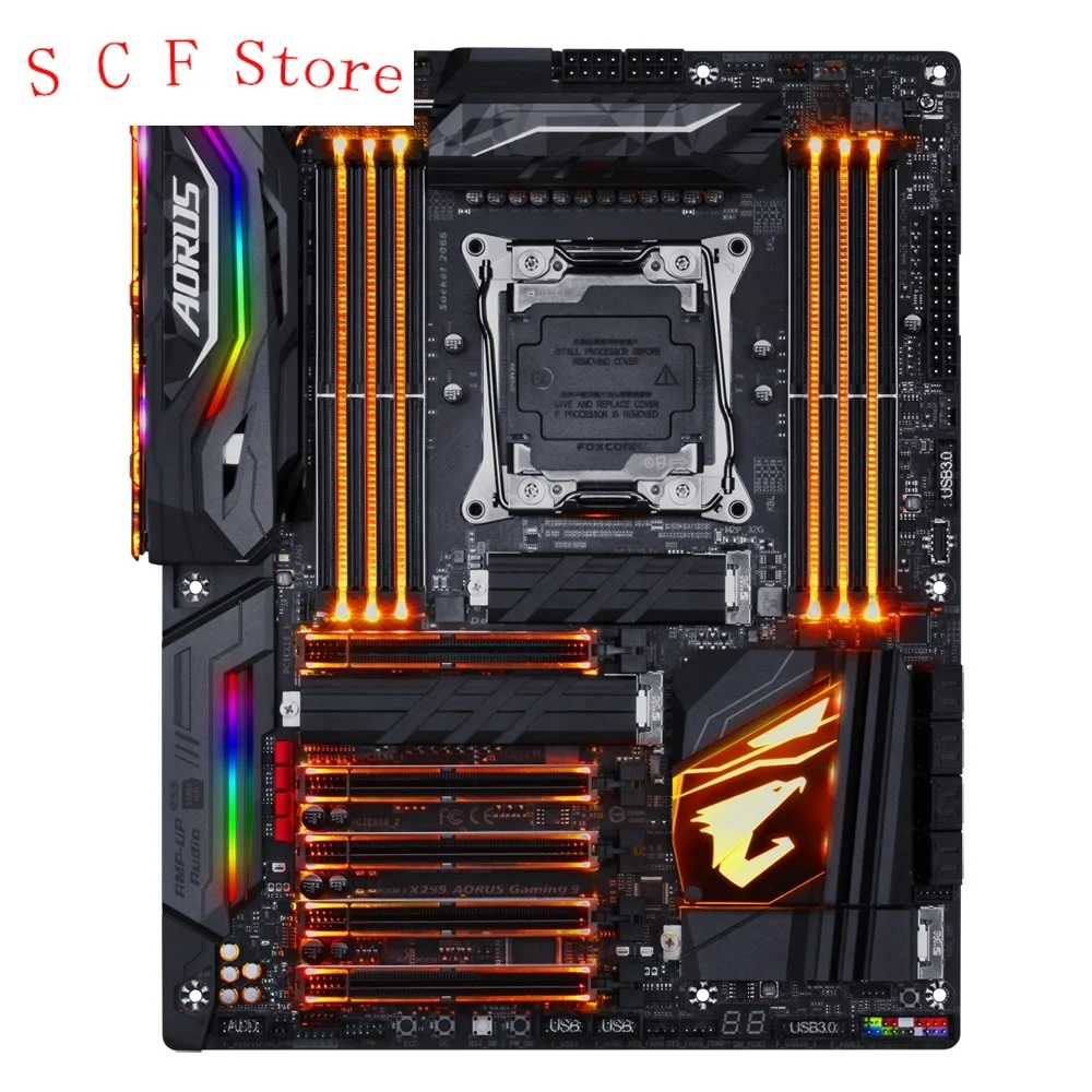 

Материнская плата для X299 AORUS Gaming 9 Gigabyte LGA2066 DDR4 256 ГБ ATX с поддержкой процессоров Core X-Series