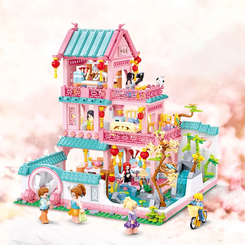 

Sluban Creative House Villa Architecture Cottage Model Building Blocks ,City DIY Friends For Girls Sets Bricks Toys