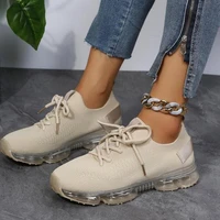 womens sneakers trends 2022 autumn new stretch fabric ladies breathable casual vulcanized large sized sports shoes