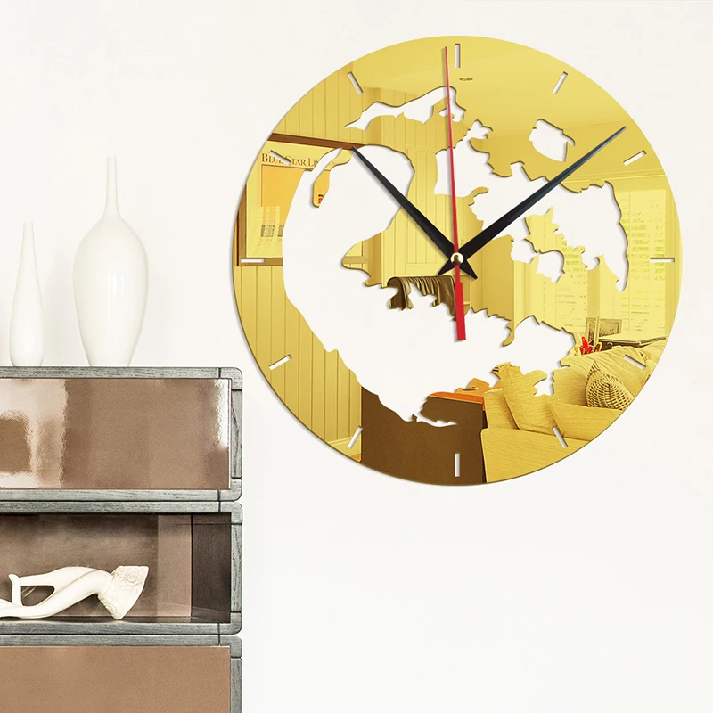 

J Home Creative Earth Acrylic Wall Stickers Clocks Home Decoration Mirror Stickers Living Room Bedroom Wall Clock Mute 150