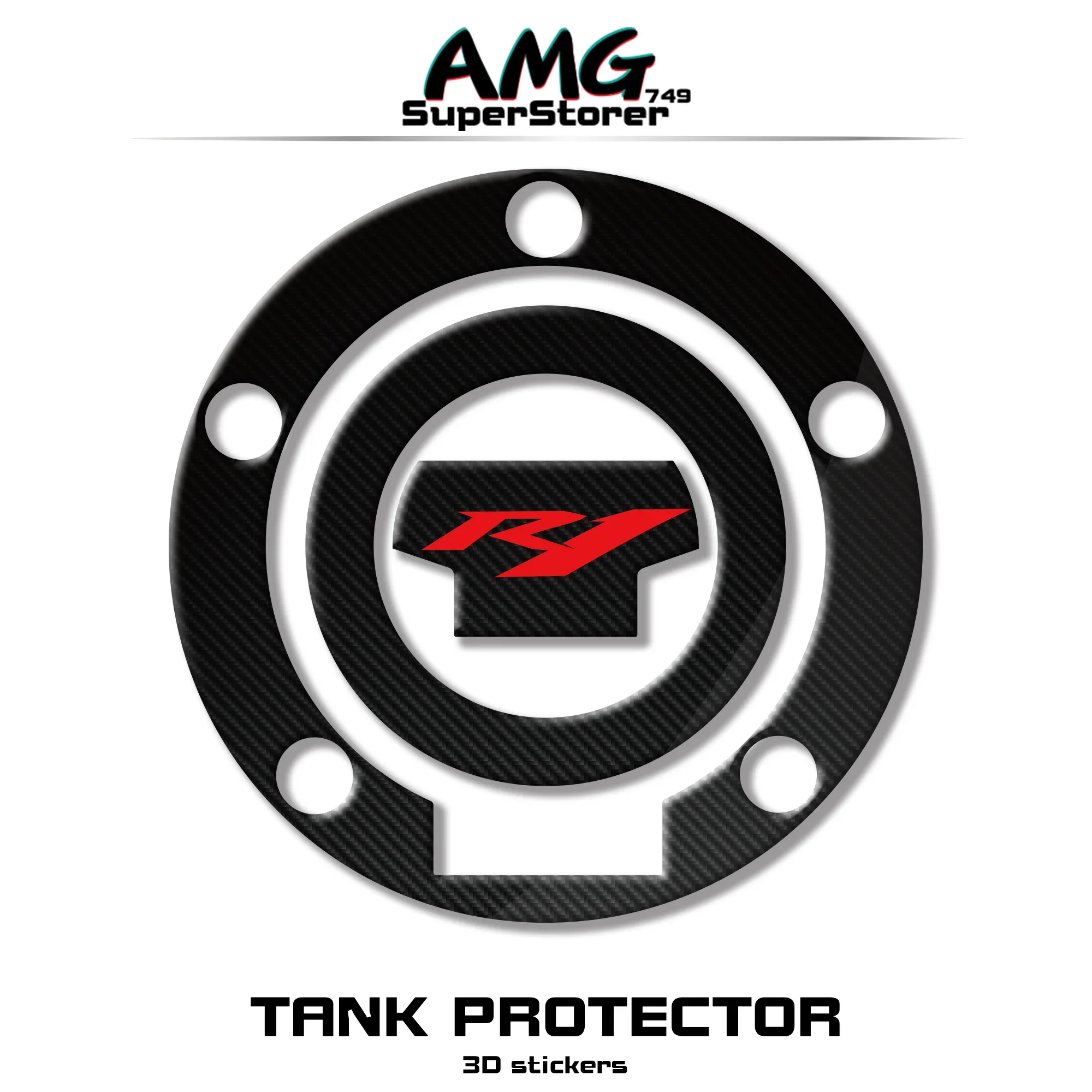 

For YAMAHA YZF-R1 YZF 1000 R1 1000 YZF 3D Carbon Fiber Tank Gas Cap Pad Filler Cover Sticker Decals