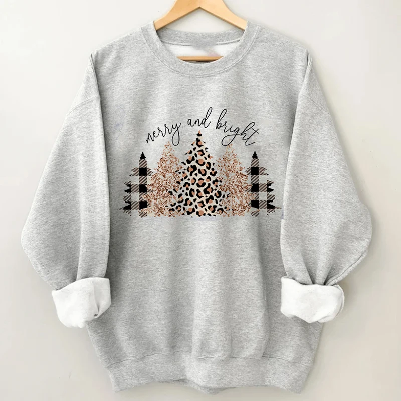 

Rheaclot Merry And Bright Women's Cotton Female Cute Long Sleeves Sweatshirt