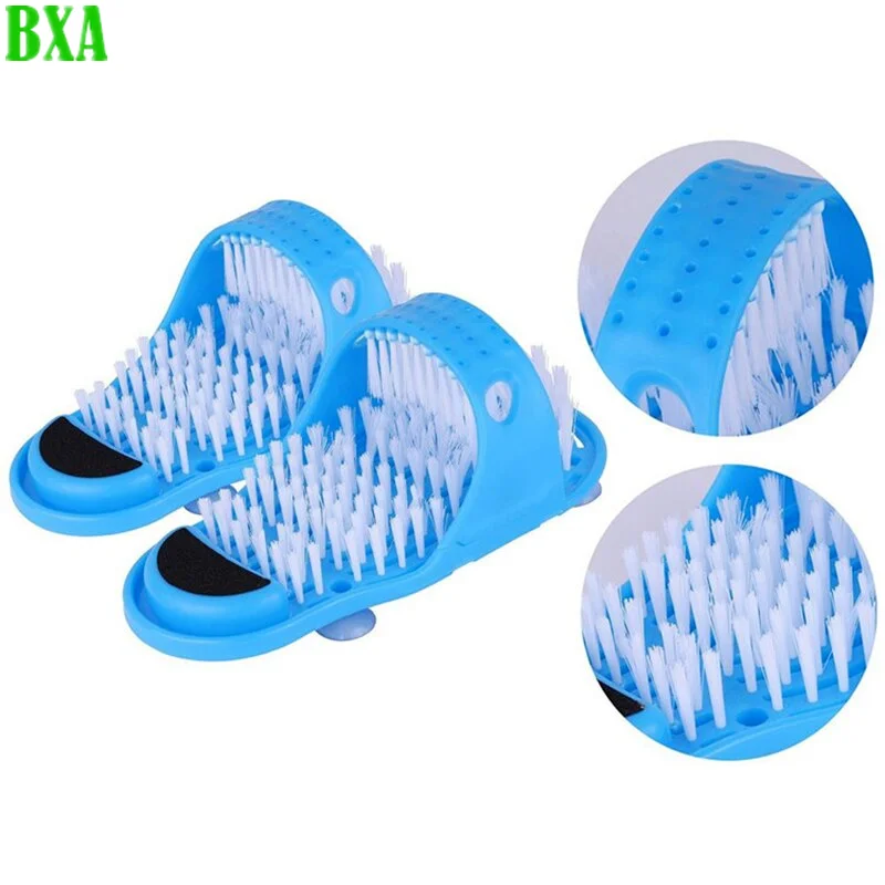 

Plastic Shower Foot Scrubber Massager Cleaner Spa Exfoliating Washer Wash Slipper Bathroom Foot Brushes Remove Dead Skin 2pcs