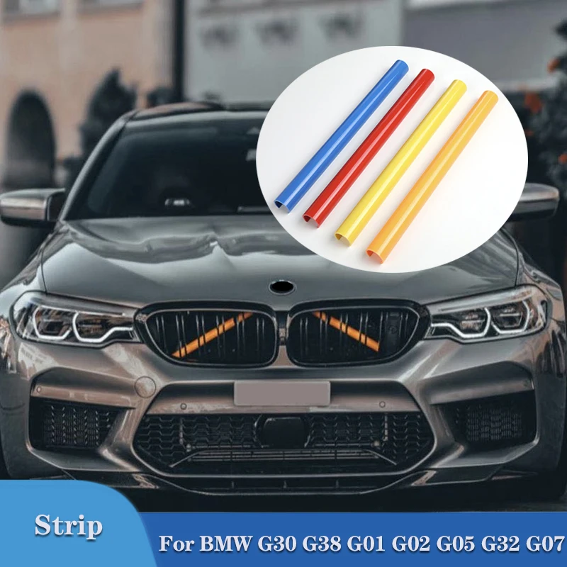 

2Pcs Car Strip Sticker Cover Frame Front Grille Trim Strips Car Styling For BMW G30 G38 G01 G02 G05 G32 G07 5 Series 2018-2021