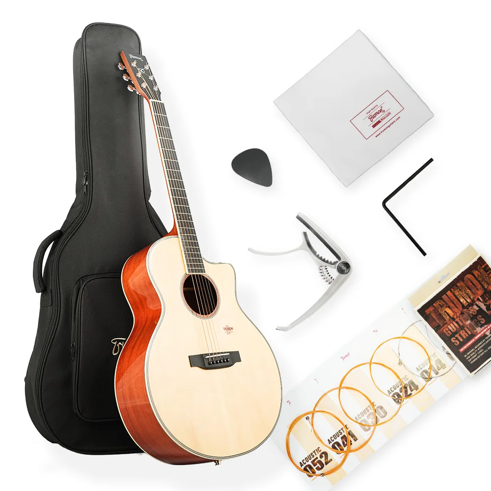 

Trumon Acoustic Cutaway Guitar for Beginner Guitarra Acustica Spruce Top 41’’ Full Size Starter Bundle with Gig Bag Accessories