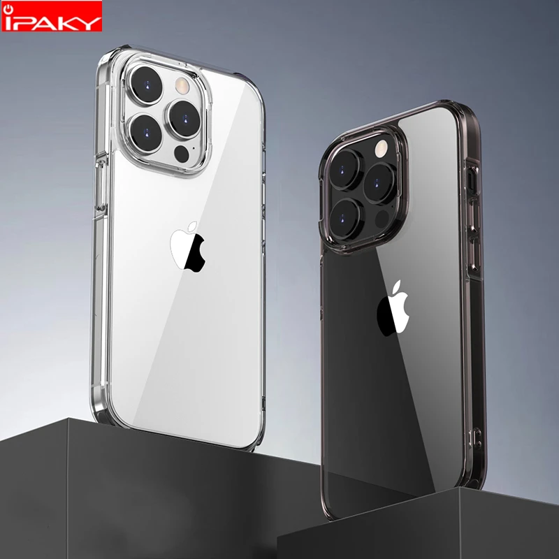 

Чехол IPAKY для iPhone 14, 13, 12, чехол 14 Pro, 14 Plus, прозрачный противоударный чехол с защитой от пожелтения для iPhone 12, 13, 14 Pro Max, чехол