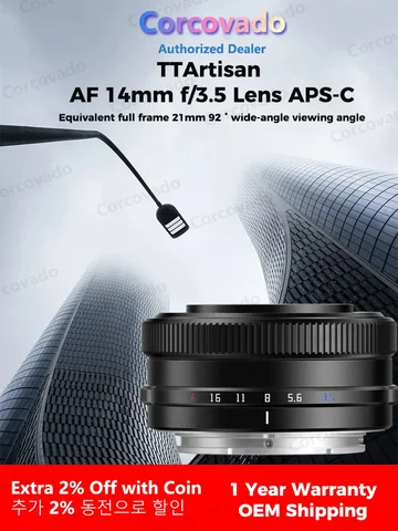 Объектив TTArtisan AF 14 мм F3.5 с автофокусом APS-C для Sony E-Mount A5000 NEX-3 для беззеркальной камеры Fujifilm X-Mount, широкоугольный объектив