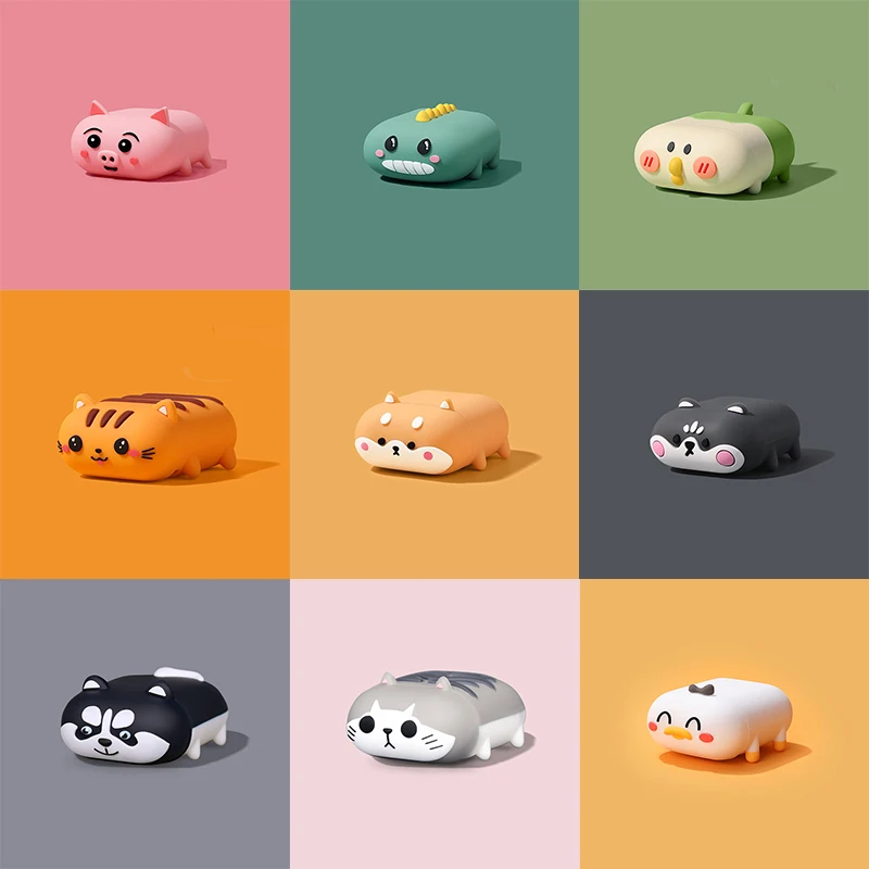 

Cartoon Cute Shiba Inu Dog Silicone Earphone Cases For Apple AirPods 1 2 Pro 3 Headset Box Bag For Air Pods Pro Animal Cover