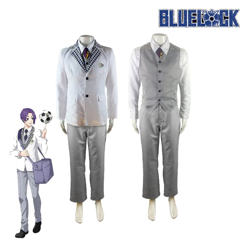 

Anime Blue Lock Anime Cosplay Costume Wig Episode Nagi Reo Mikage DK School Uniform Embroidery Suit Rose Net Sythetic Fibers
