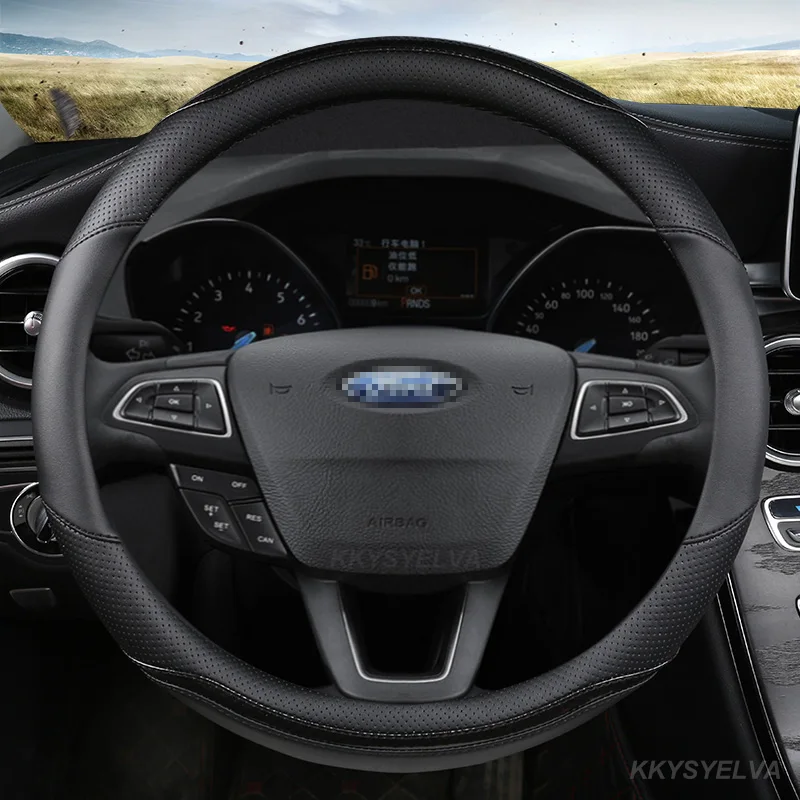 

Автомобильный чехол на руль 38 см для Ford EcoSport Escape Kuga погрузка EL Max Explorer Galaxy S-Max F-Series Raptor Focus 2 3
