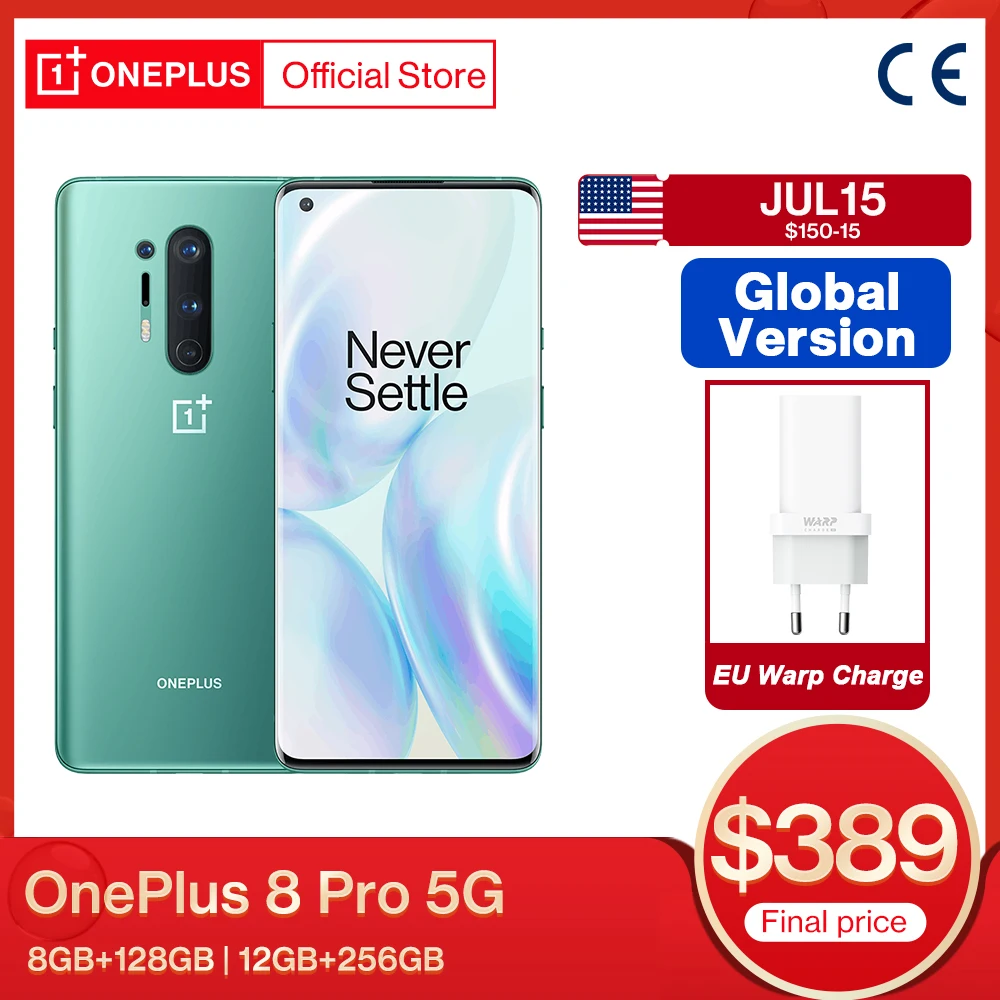 Global Version OnePlus 8 Pro 5G Smartphone Snapdragon 865 8GB 128GB 6.78 120Hz Fluid Display 48MP Quad OnePlus Official Store