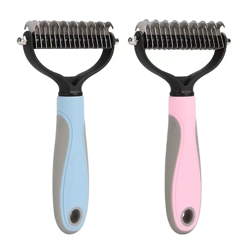 

Cepillo Para Perro Tools Pet Grooming Brush 2 Sided Dematting Dog Comb Brush Rake Undercoat Shedding Flying Hair Professional