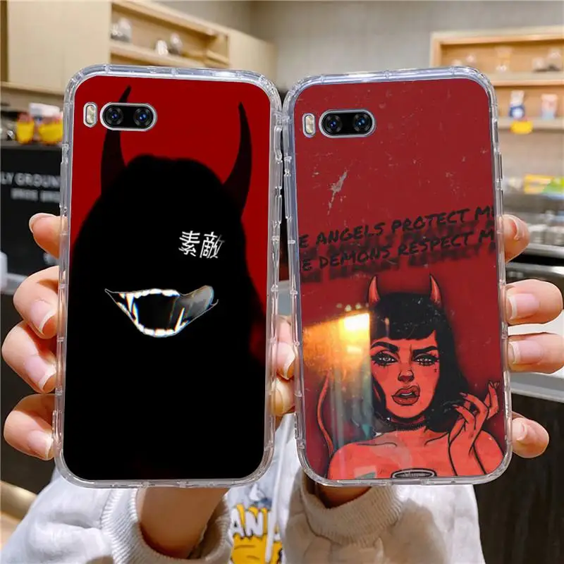 

Devil Girl Phone Case For Huawei Mate P10 P20 P30 P40 P50 Smart Z Honor 50 60 70 Pro Lite Transparent Case