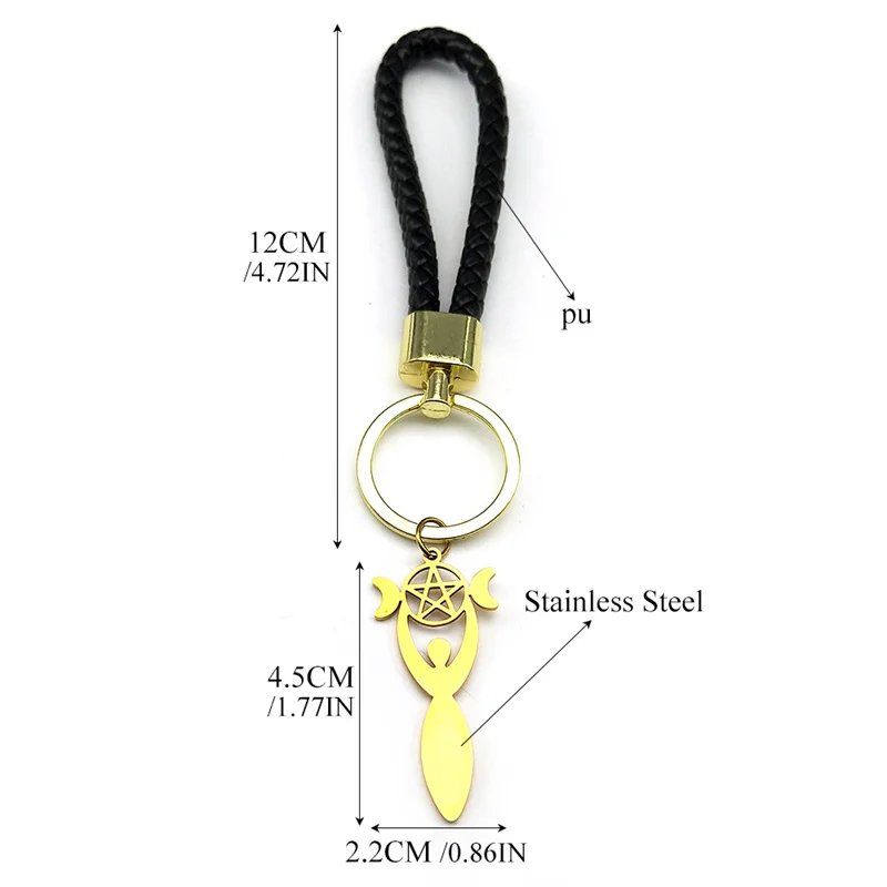 Брелок из нержавеющей стали с подвеской в виде звезды ведьмы тройной Луны богини
