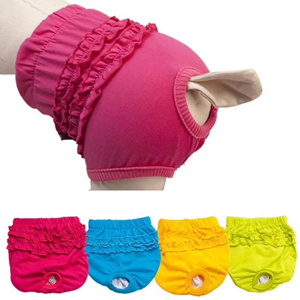 Practical Female Dog Diaper  Protective Cotton Pet Physiological Pants  Reusable Breathable Pet Sanitary Panties