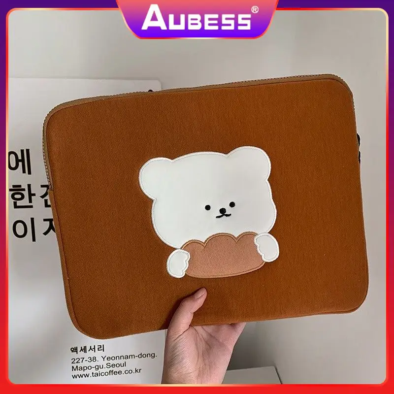 

Laptop Bag Portable Zipper Tablet Pc Protective Shell Skin Friendly Fabric Light And Simple Tablet Storage Computer Bag Cotton