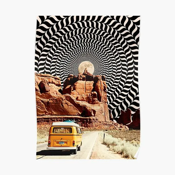 

Настенный постер Illusionary Road Trip, винтажная роспись, комната, забавная картина, декор, декоративная живопись, современное домашнее настенное искусство без рамки
