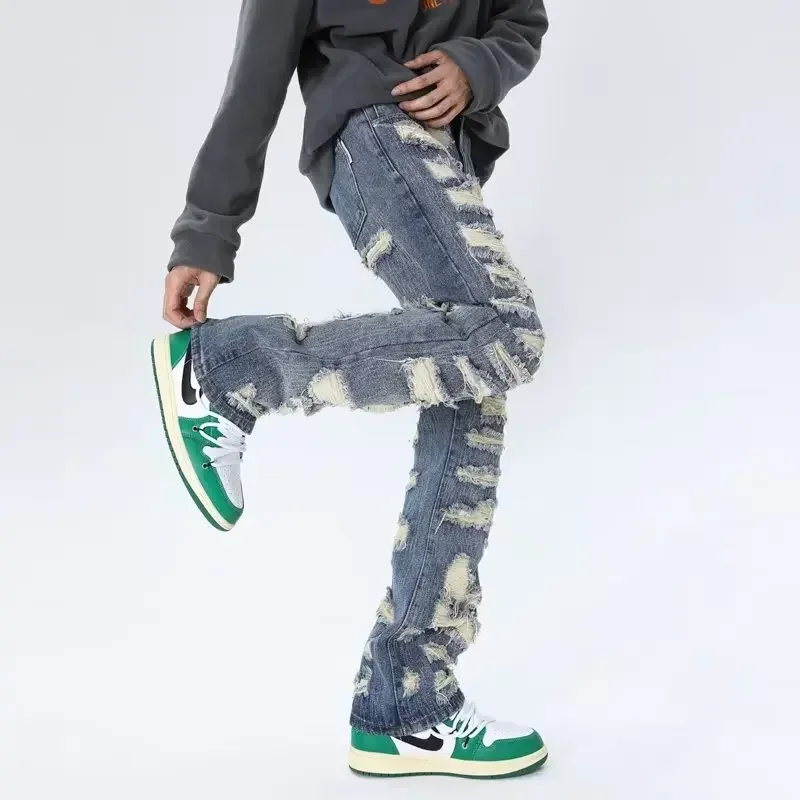 2023 Ropa Grunge Y2K уличная одежда мешковатые рваные джинсы брюки мужская прямые женские