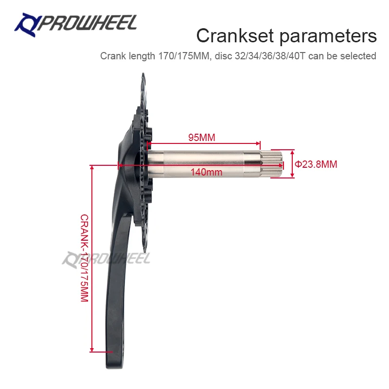 Коленчатый механизм Prowheel CLAW MTB 104BCD 170/175 мм круглые рычаги коленчатого вала для