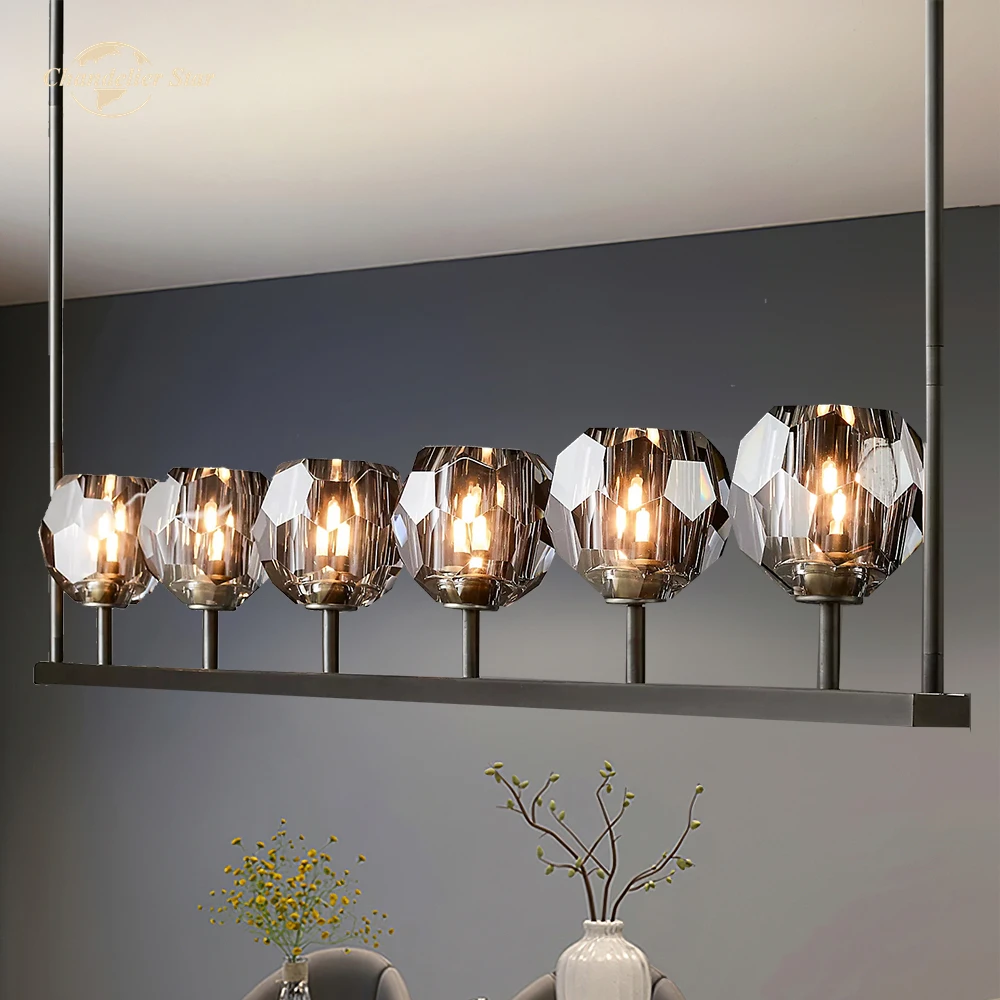 

Хрустальные люстры Ball из хромированной латуни, черные металлические линейные светодиодные светильники в стиле ретро, для спальни, гостиной...