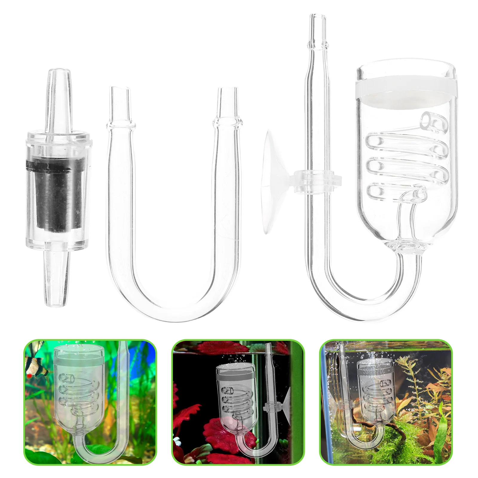 

Co2 Aquarium Tank Refiner Air Diffuser Pump Bubbler Tube Regulator Tubing Accessories Filters Supplies U Shape Connector