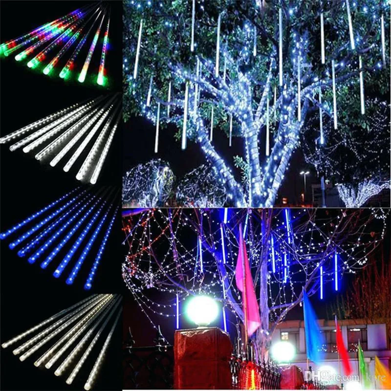 

30cm /50cm Waterproof Meteor Shower Rain 8 Tube LED String Lights for Outdoor Holiday Christmas Decoration Tree Fairy Lights