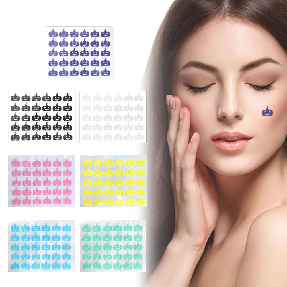 Хэллоуин Тыква головы цветные Патчи от акне невидимое впитывание удаление Уход