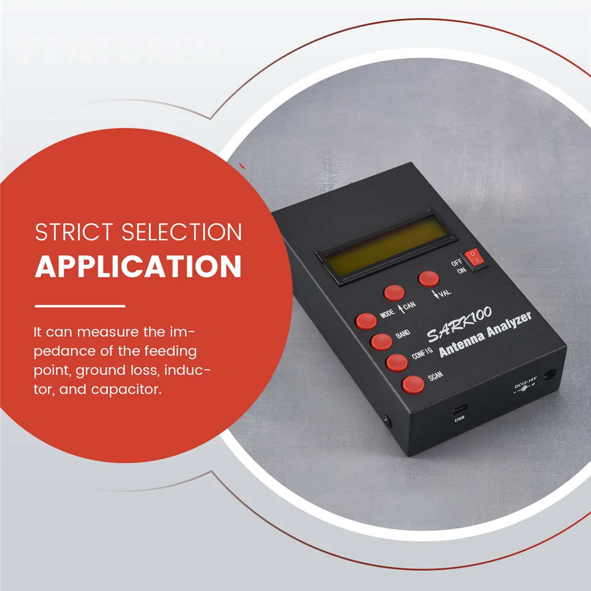 Анализатор антенны SARK100 1-60 МГц с диапазоном измерений 1 0-9 99 SWR