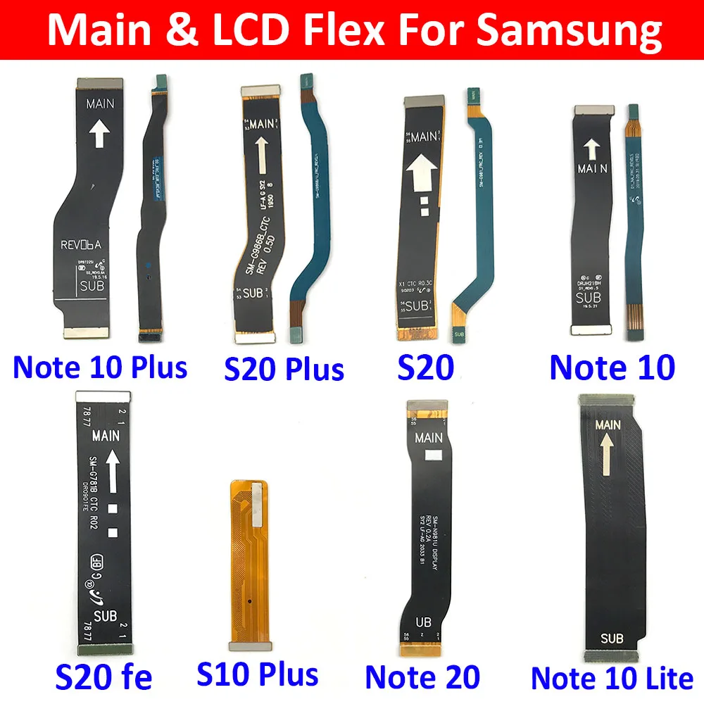 

10 Pcs Main Board Motherboard LCD Display Flex Cable Ribbon Replacement For Samsung Note 10 Lite Note 20 S10 Plus S20 Fe
