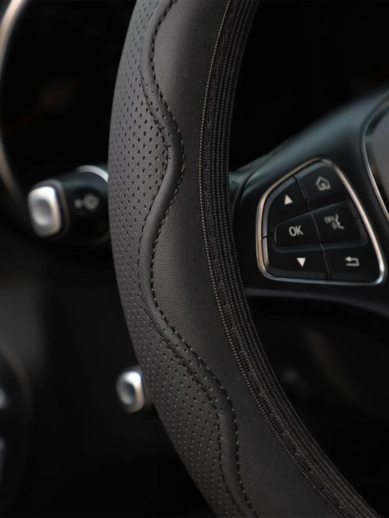 Универсальный чехол на руль автомобиля из волокнистой кожи Four Seasons с волнистым