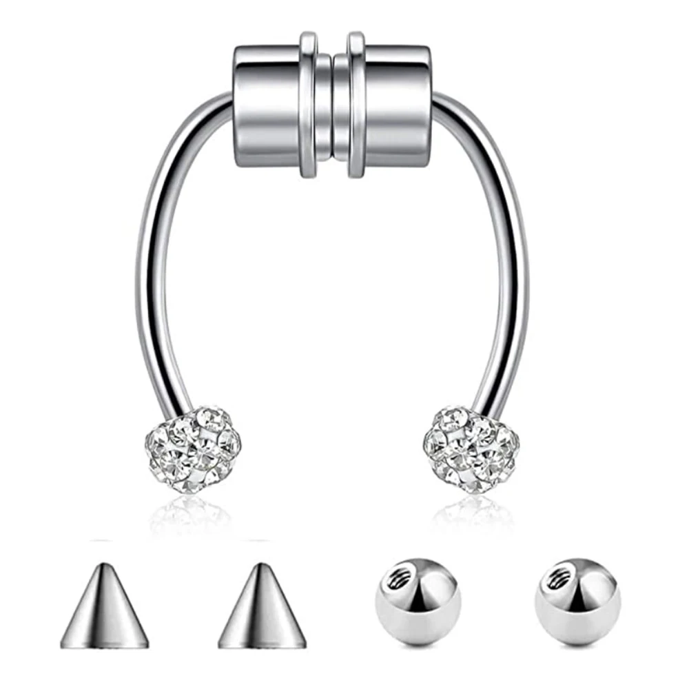

Magnetic Septum Nose Ring Fake Septum Rings Fake Nose Ring Non-Puncture Faux Septum Nose Rings Women's Stainless Steel Jewelry
