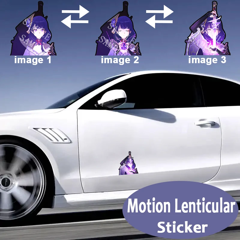 Автомобильные наклейки Beelzebul, игра Genshin Impact Raiden Shogun, водонепроницаемые наклейки для чемоданов, ноутбуков, холодильников и т. Д. Подарок