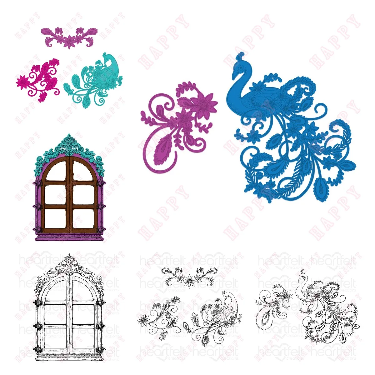 

New Metal Cutting Dies And Stamps Peacock In The Window Scrapbook Diary Decoration Paper Craft Embossing Template Diy Handmade