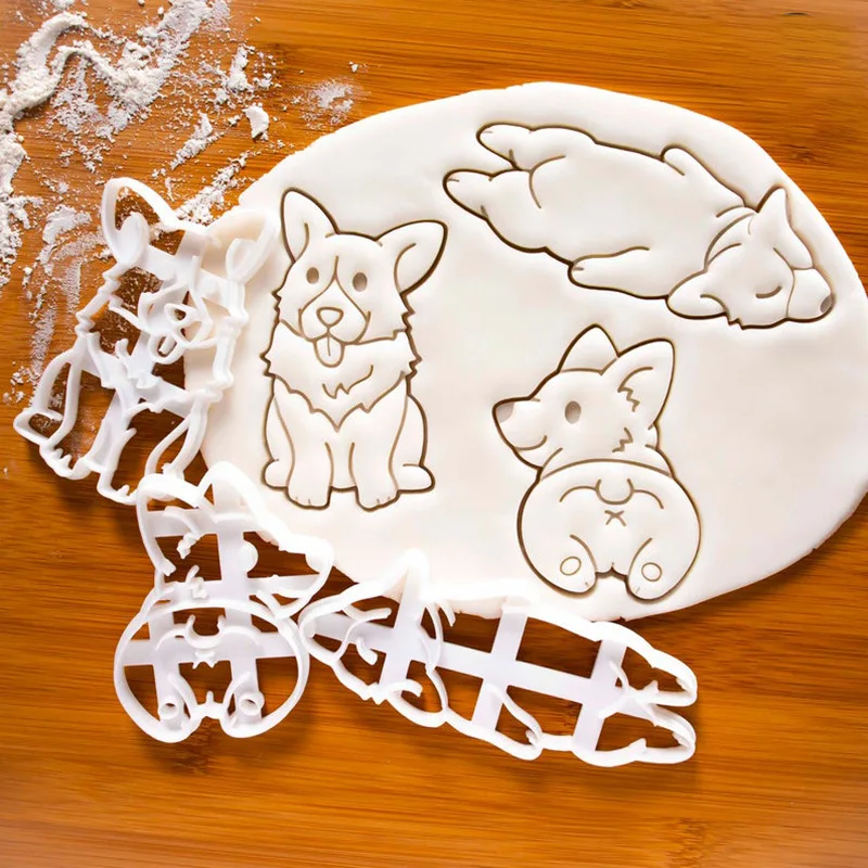 

1Pc Dog Cookie Cutters Cute Corgi Dog Shaped Biscuit Mold DIY Child Dessert Baking Tool Fondant Stamp Emboser Cookie Mold